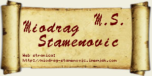 Miodrag Stamenović vizit kartica